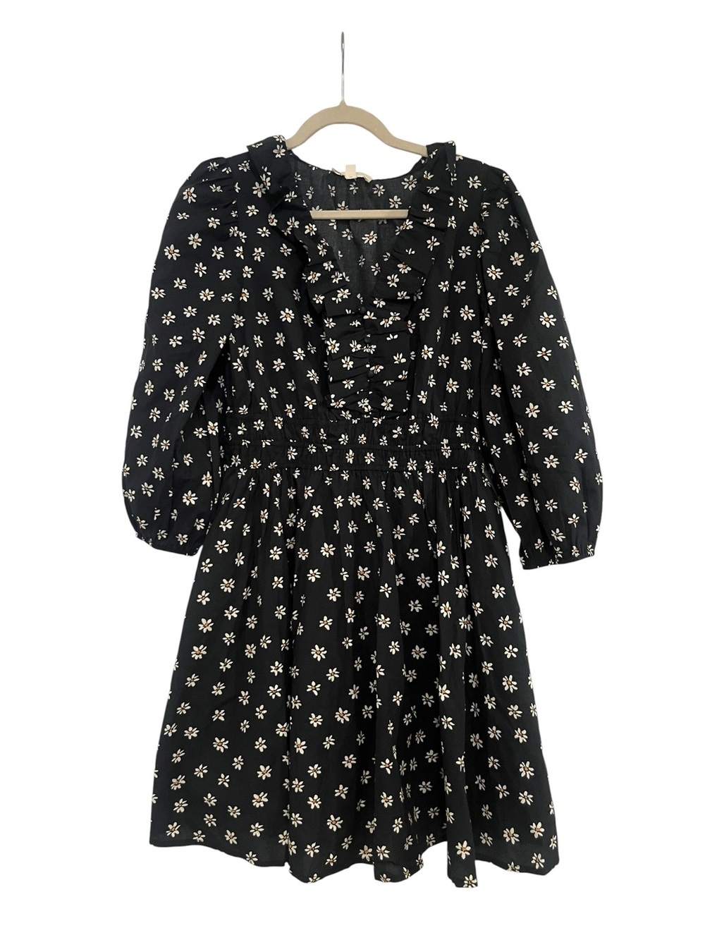 NWOT Entro Black Daisy Floral Button-Front Dress Sz M